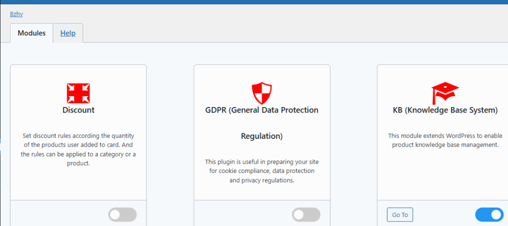 enable/disable module